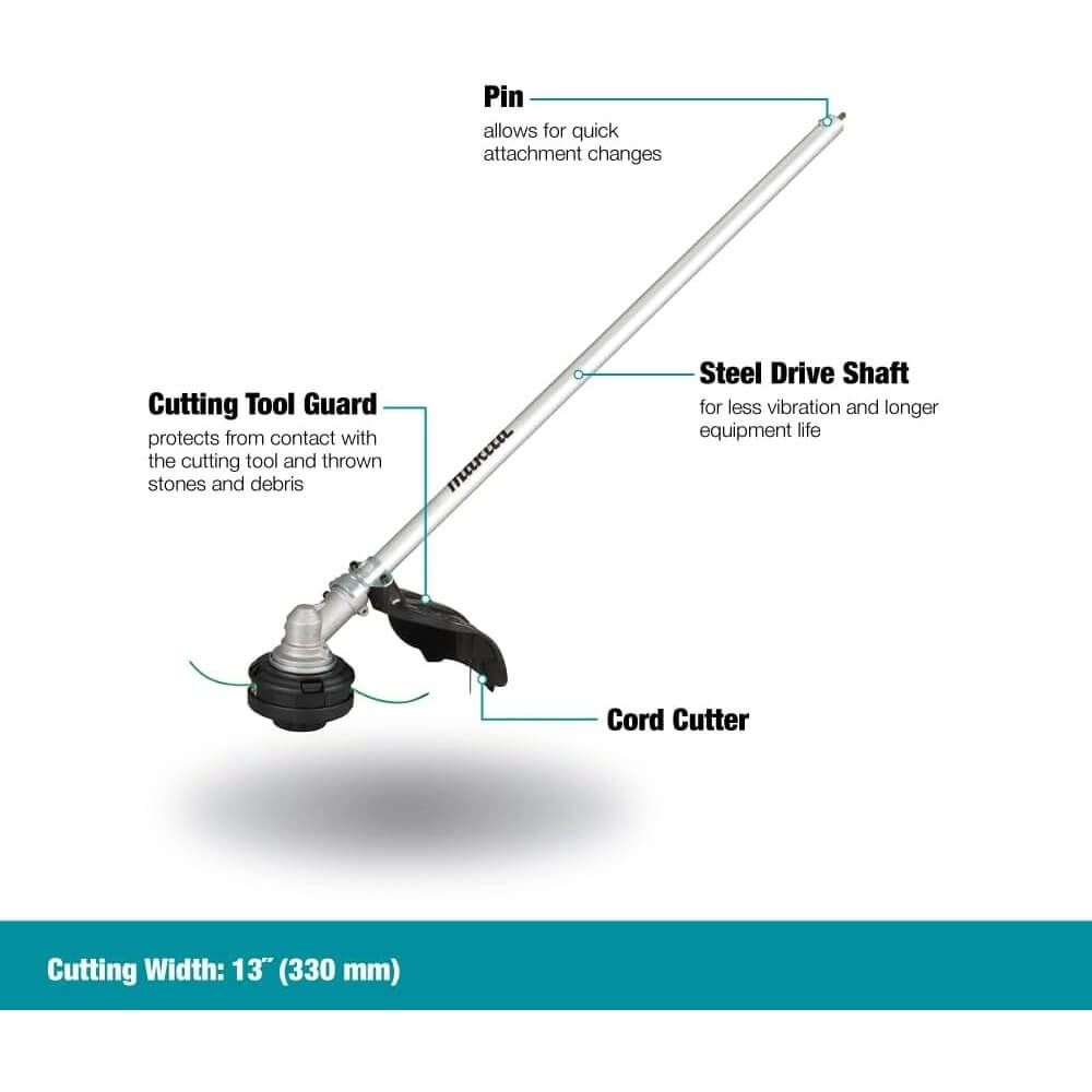 MAKITA DUX18RMEX2 - 18V LXT Brushless Split Shaft Power Unit with EM409MP 13in Line Trimmer Attachment