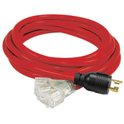 KING K-L530-25-3T - 25' Tri-Tap 10 Gauge Extension Cord - Yellow - 15 Amp