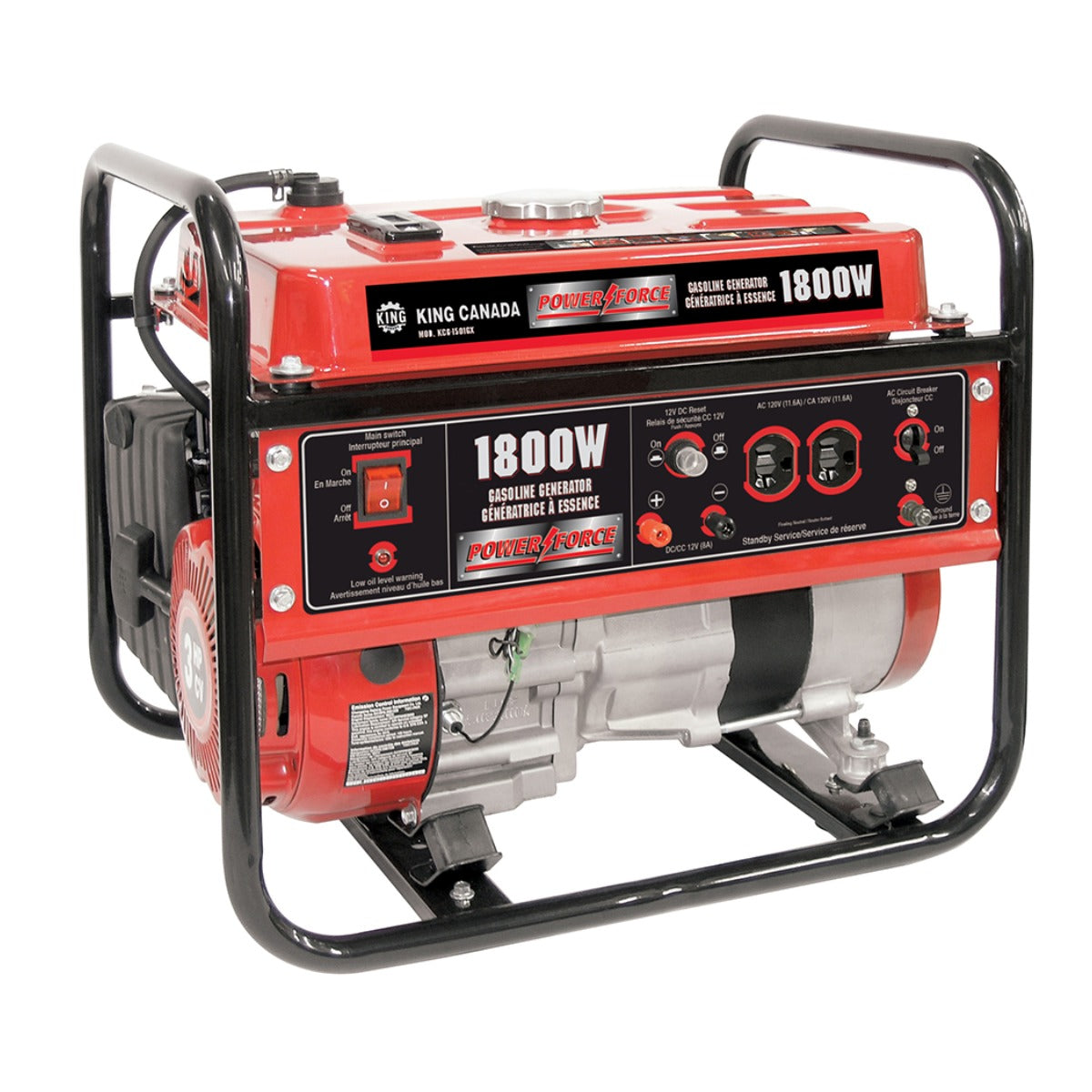 KING CANADA KCG-1501GX - King 1800W 3HP Gas Generator