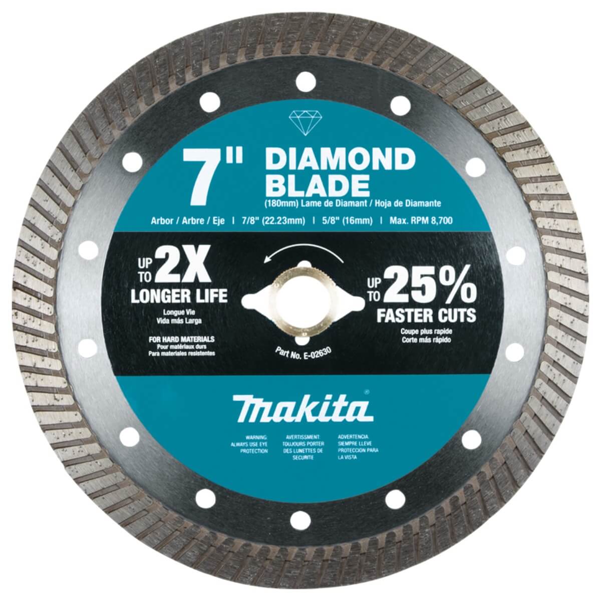 MAKITA E-02630 - 7 in. Diamond Blade Turbo Rim for Hard Material