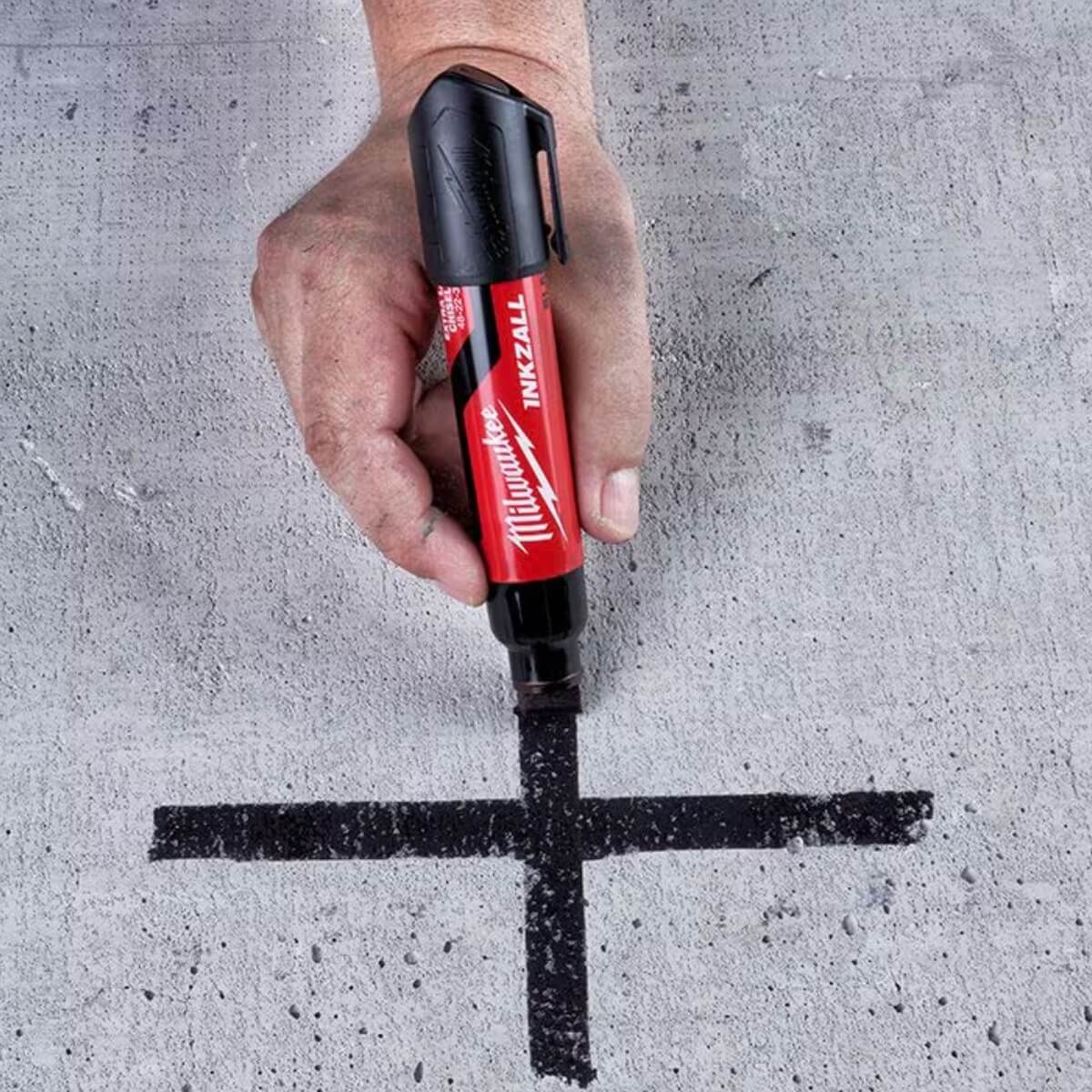 Milwaukee 48-22-3260 INKZALL Extra Large Chisel Tip Black Jobsite Marker