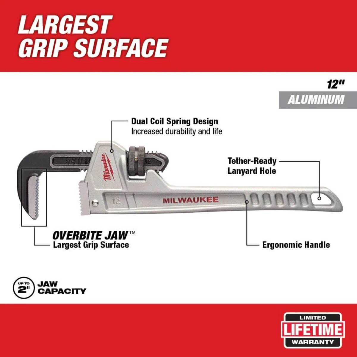 Milwaukee 48-22-7212 12” Aluminum Pipe Wrench