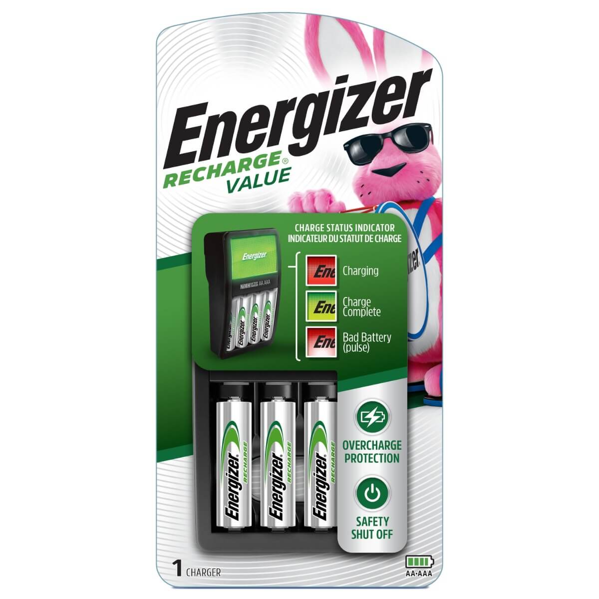 Energizer CHVCMWB Charger with 4 AA Battery Combo - NiMH Battery Charger