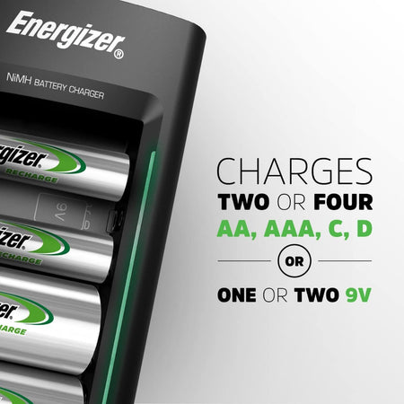 Energizer CHVCMWB Charger with 4 AA Battery Combo - NiMH Battery Charger