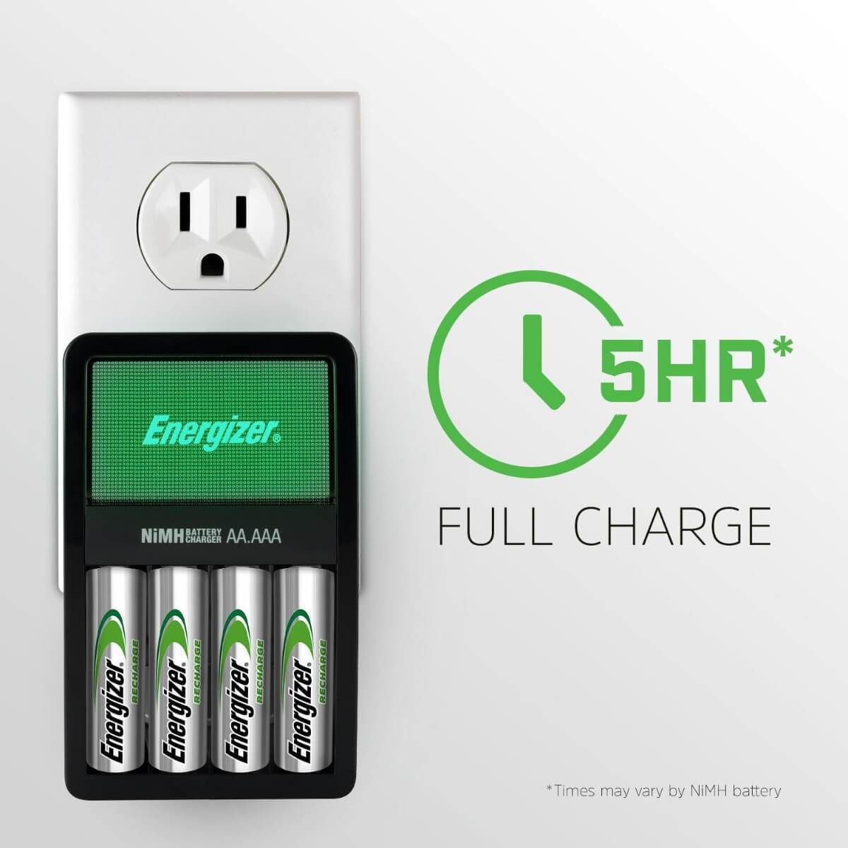 Energizer CHVCMWB Charger with 4 AA Battery Combo - NiMH Battery Charger