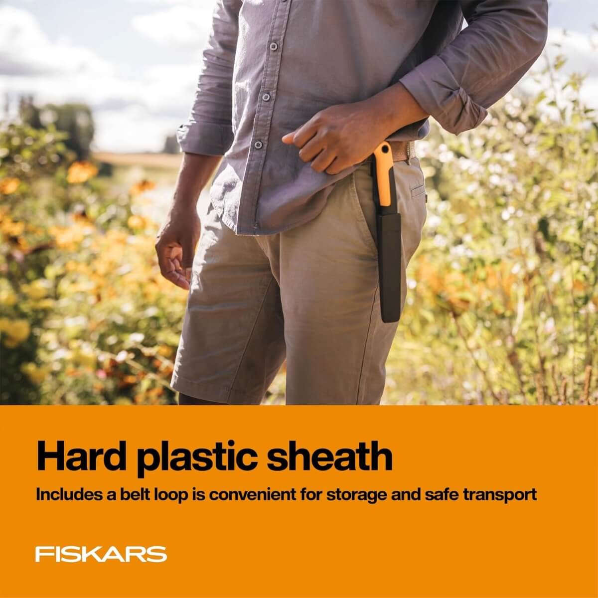 Fiskars FSK-4015 Harvesting Knife - Orange/Black - 3 in. Blade