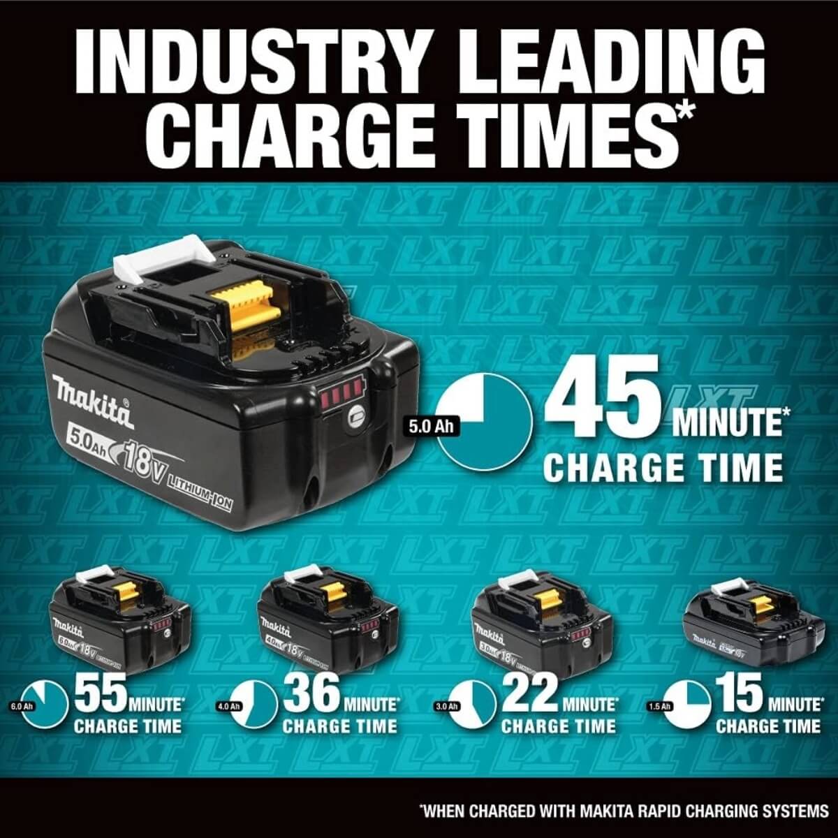 Makita Y-00315 18V LXT 2 x 4.0Ah Li-Ion Battery & Dual-Port Rapid Charger Kit