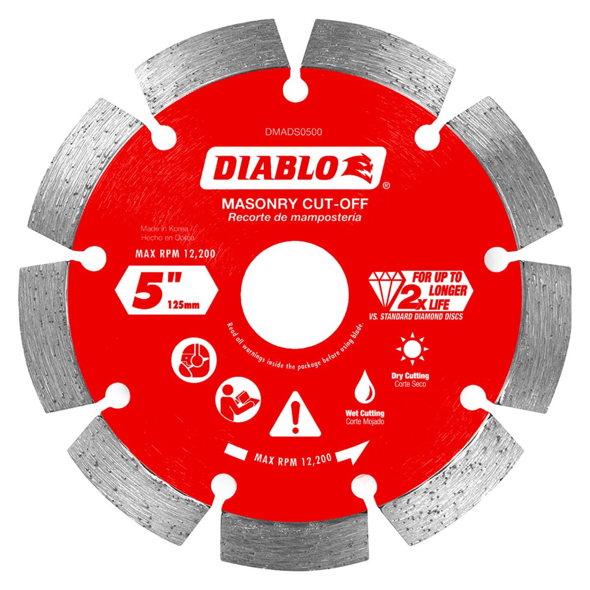 Diablo DMADS0500 5 in. Diamond Segmented Cut-Off Discs for Masonry