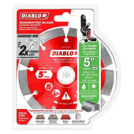 Diablo DMADS0500 5 in. Diamond Segmented Cut-Off Discs for Masonry