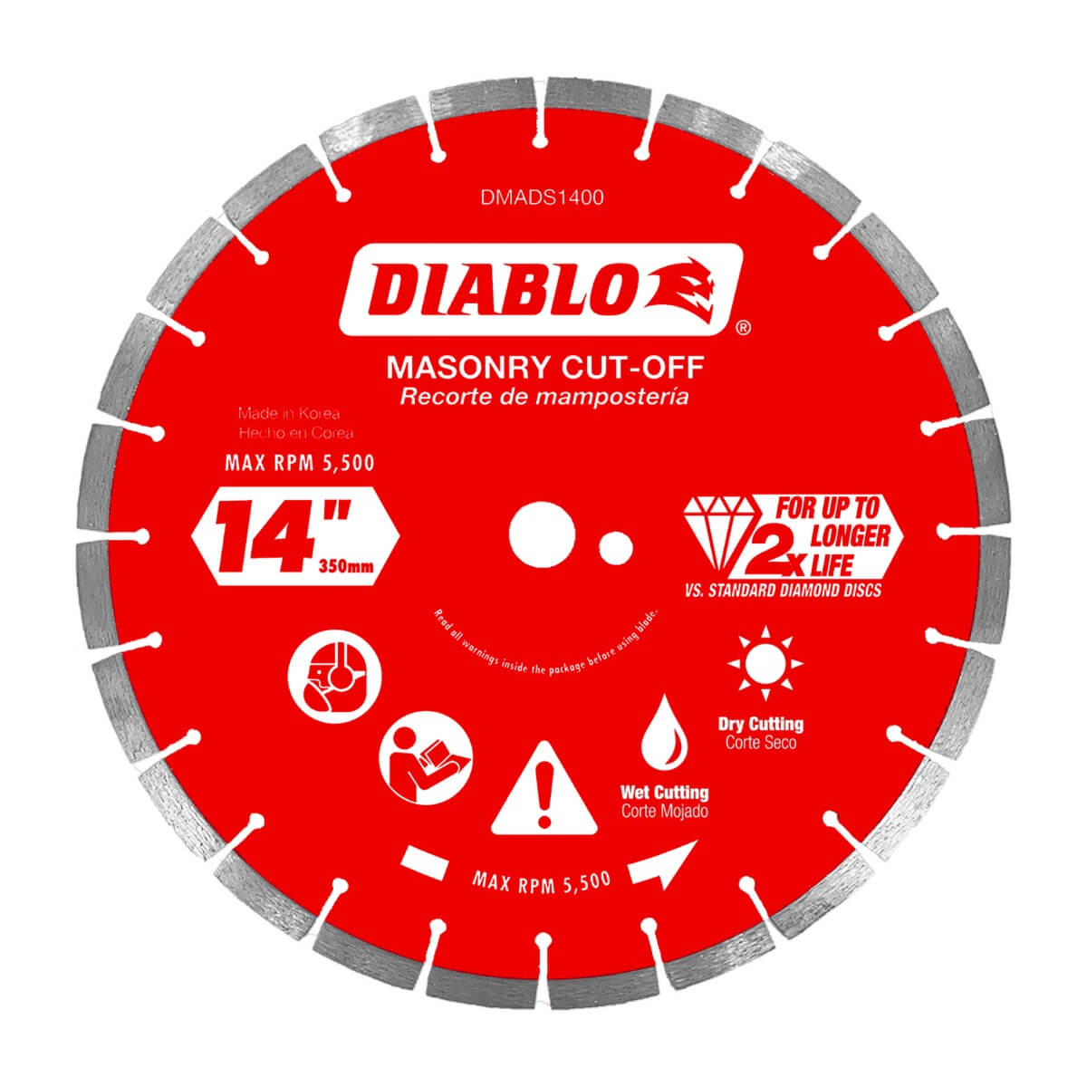 Diablo DMADS1400 14 in. Diamond Segmented Cut-Off Disc for Masonry