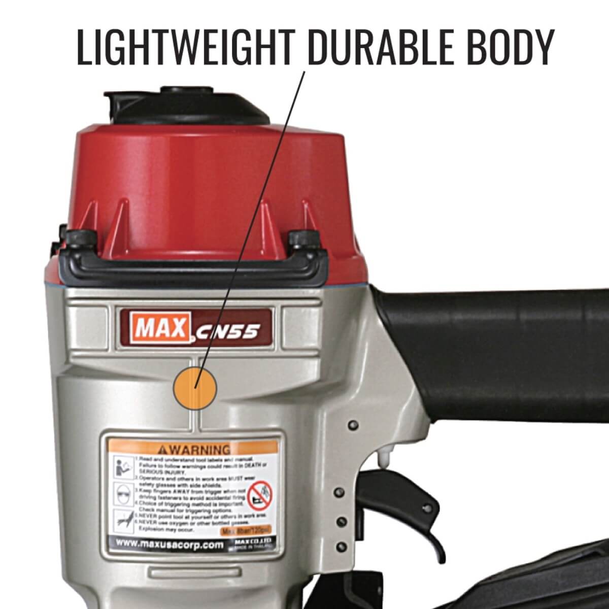 MAX CN55 Industrial Coil Nailer - 1 in. to 2-1/4 in.