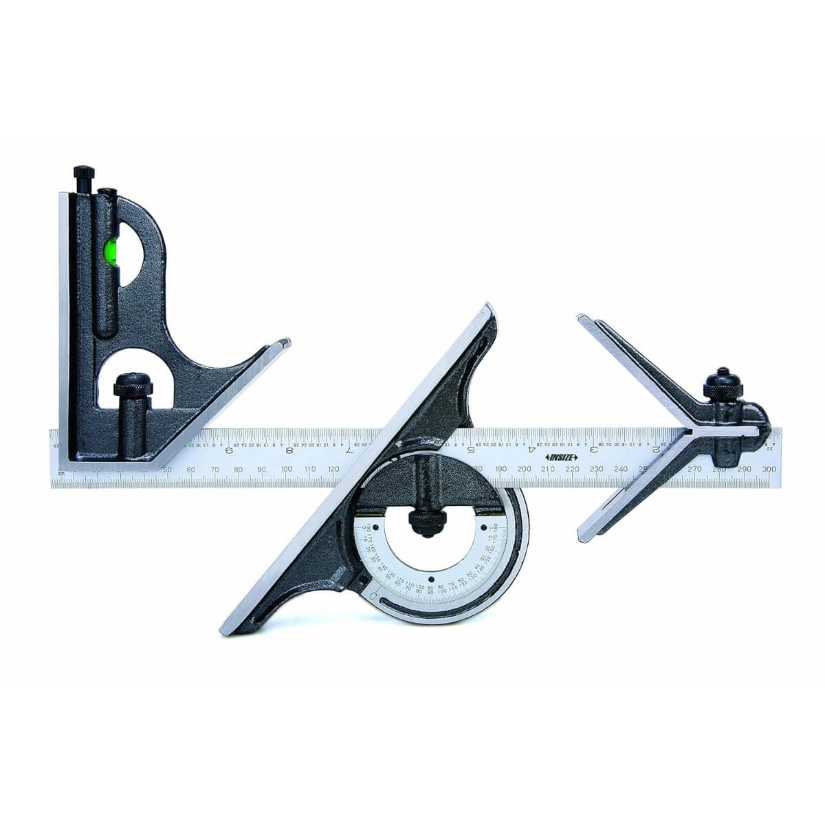 INSIZE 2278-180E (283344) 12" Combination Square Set, 4R Graduation