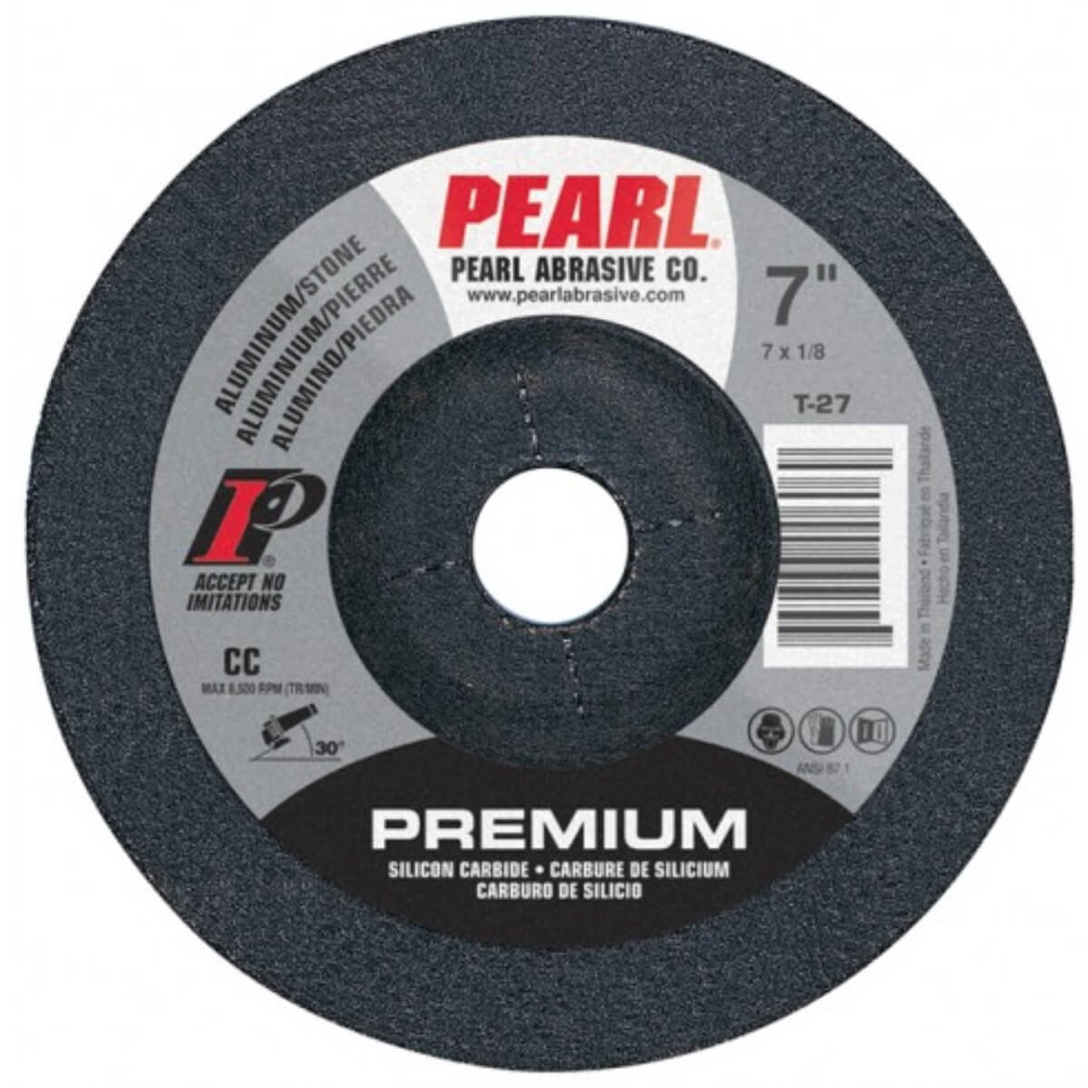 PEARL FCC7046 - 7" x 1/8" x 7/8" Silicon Carbide Flexible Grinding Wheel - 46 Grit