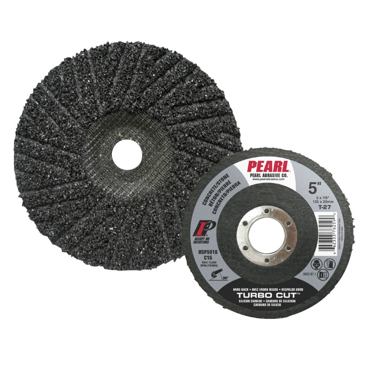 PEARL HSP7024 - Turbo Cut™ 7-Inch Hard Back Silicon Carbide Disc - 24 Grit