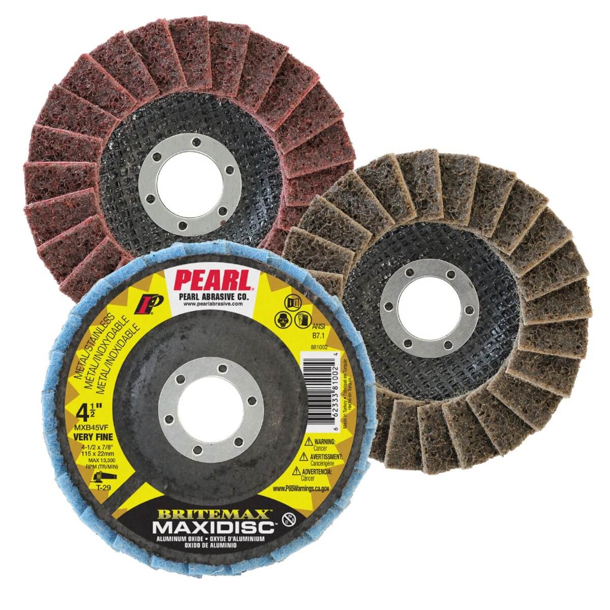 PEARL MXB05VF - Maxidisc™ BriteMax™ 5" x 7/8" Non-Woven Flap Disc - Very Fine