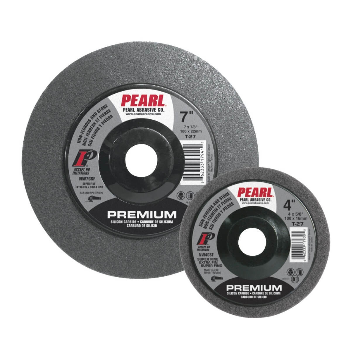PEARL NW45GSF - 4-1/2" x 7/8" Premium Surface Preparation Wheel - Super Fine Silicon Carbide
