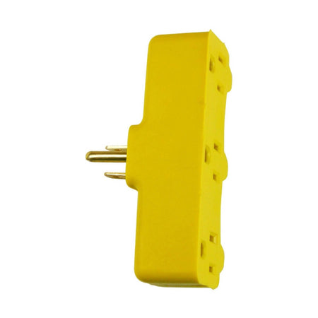 PRIME PBAD0100 - 3-Outlet Grounded Heavy-Duty Triple-Tap Power Adapter - Yellow