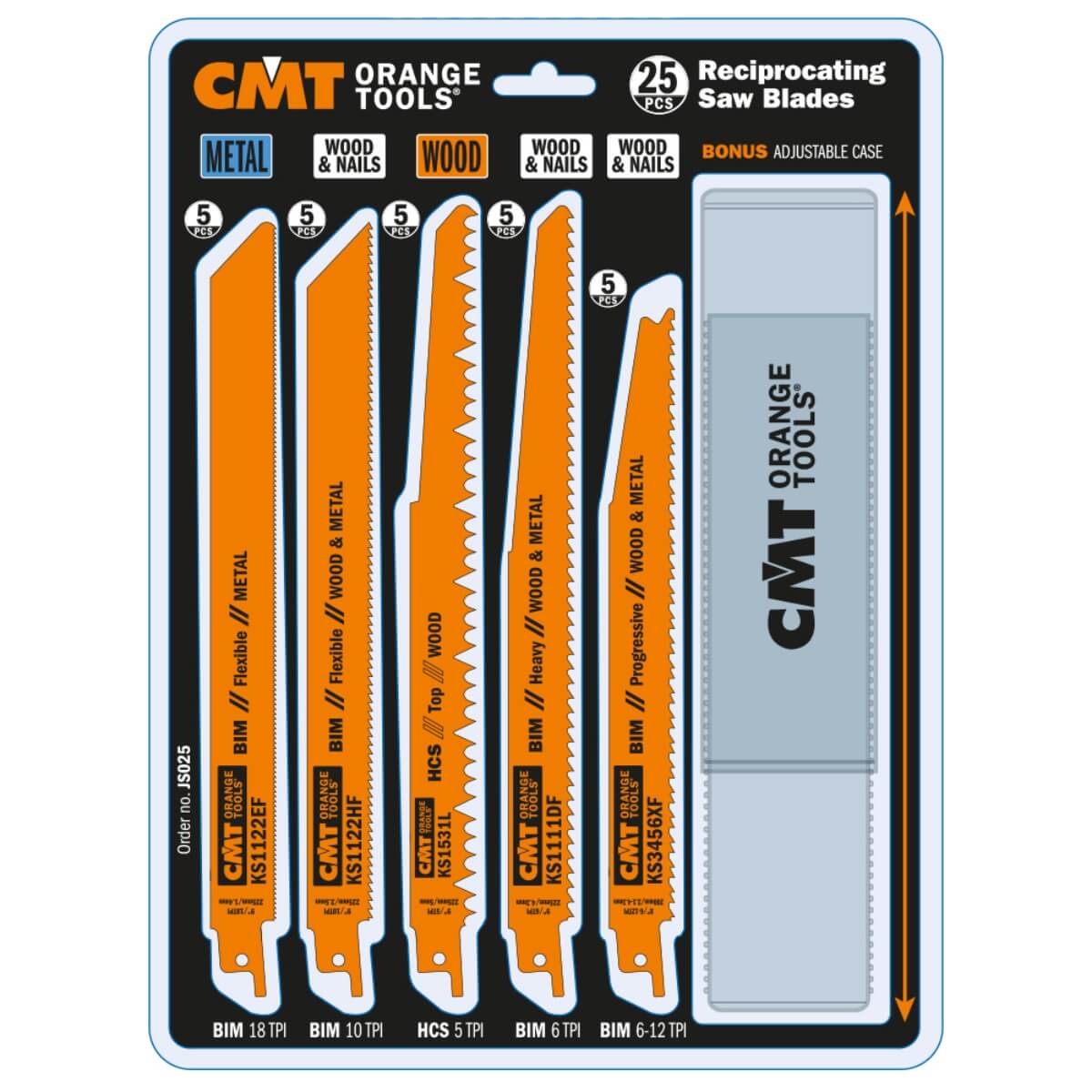 CMT JS025 - 25-Piece Professional Reciprocating Saw Blade Set
