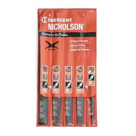 CRESCENT 22040NNN - 5-Piece 6", 8" & 10" General Purpose File Set with Pouch