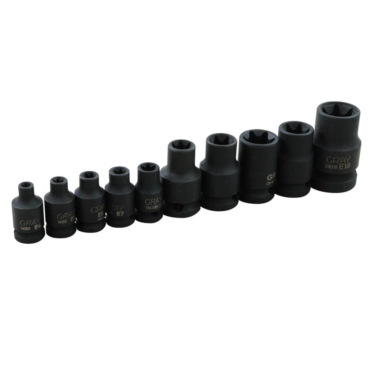 Gray Tools GT-24510 Female Torx Socket Set - 1/4, 3/8, 1/2 in. Drive - 10 Piece