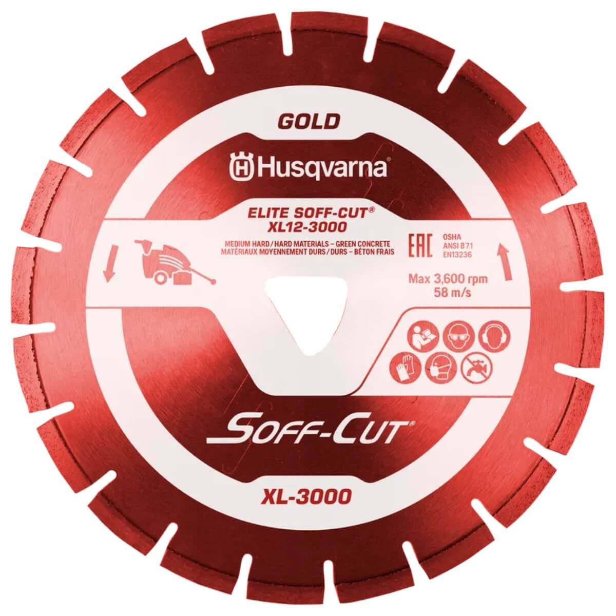 Husqvarna 589435701 XL14-3000 14 in. Red Soff-Cut Diamond Blade - 10 Pack