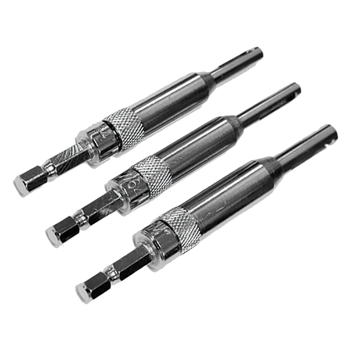 Milescraft MC-2317 HingeBit Set (#4, #6, #8) - Self-Centering Drill Bit Set
