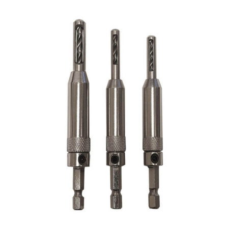 Milescraft MC-2317 HingeBit Set (#4, #6, #8) - Self-Centering Drill Bit Set