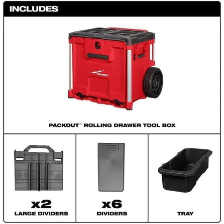 MILWAUKEE 48-22-8420 - PACKOUT™ Rolling Drawer Tool Box