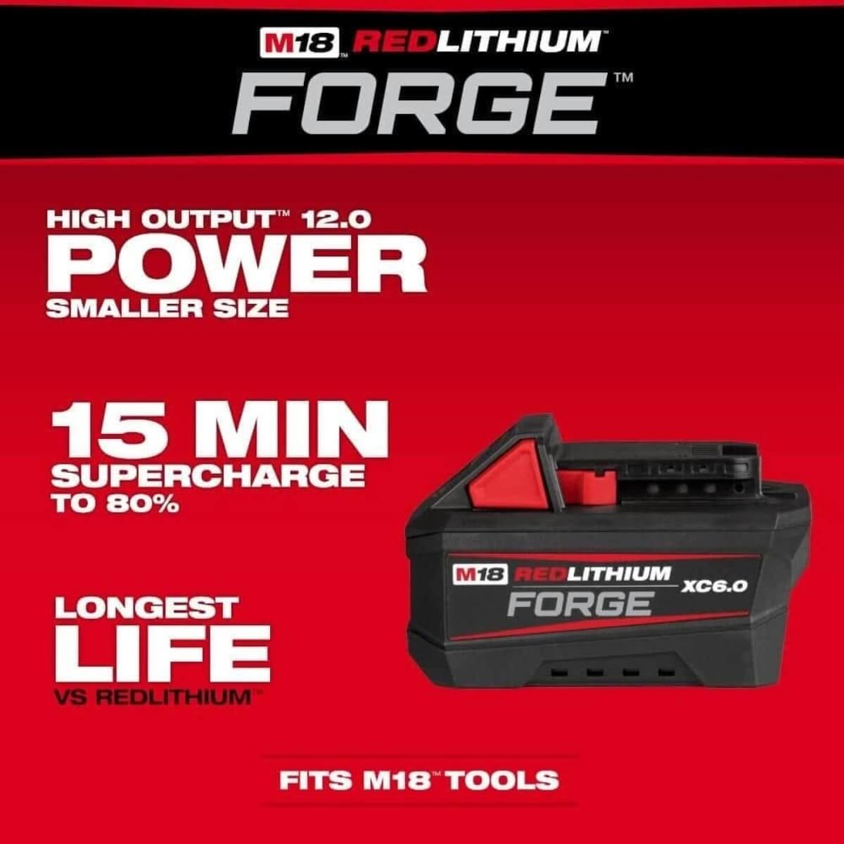 MILWAUKEE 2821-21F - M18 FUEL™ SAWZALL® Kit w/M18™ REDLITHIUM™ FORGE™ XC6.0 Battery Pack