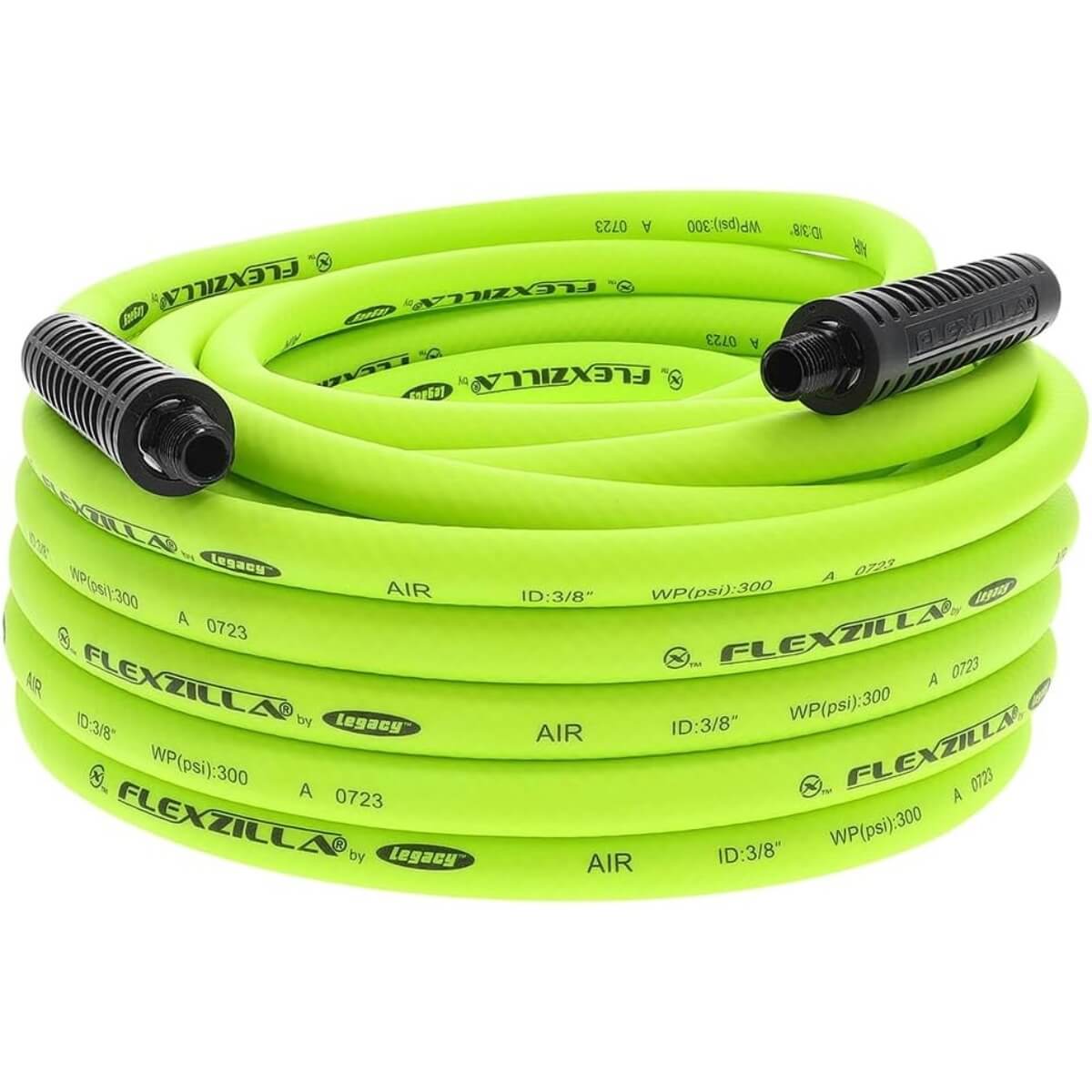 FLEXZILLA HFZ3850YW2 - Premium Hybrid Polymer Air Hose, 3/8 in. x 50 ft.