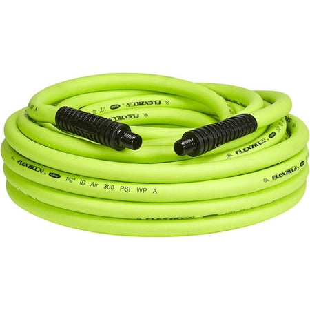 FLEXZILLA HFZ1250YW3 - High-Visibility Yellow Air Hose - 1/2 in. x 50 ft. with 3/8 in. MNPT Fittings