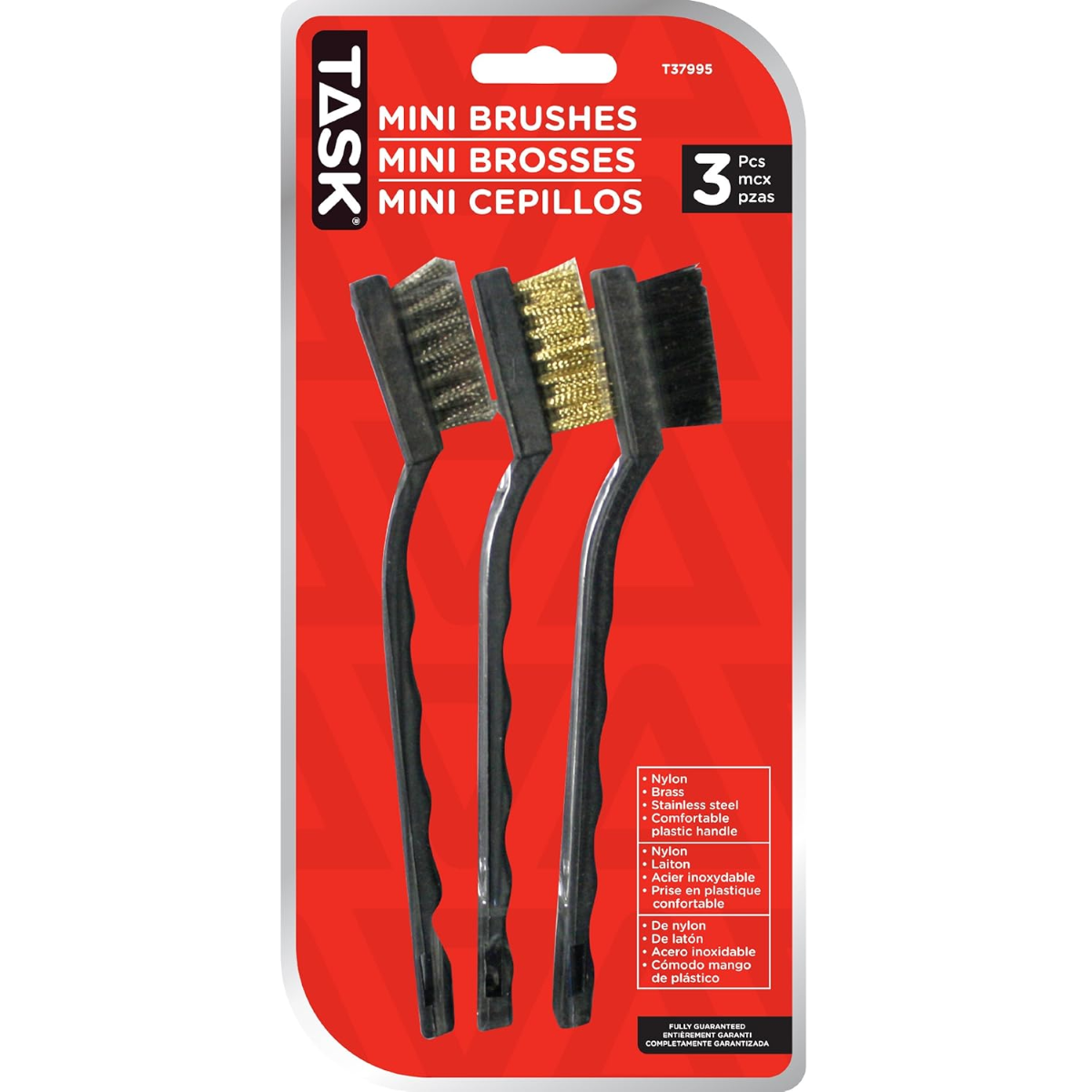 Task T37995 - Ensemble de 3 mini pinceaux assortis – Clamshell