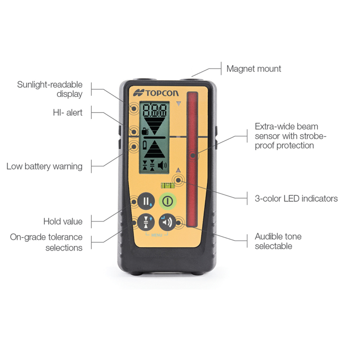Topcon 1026030-01 - Récepteur laser LS-100D avec pince à tige