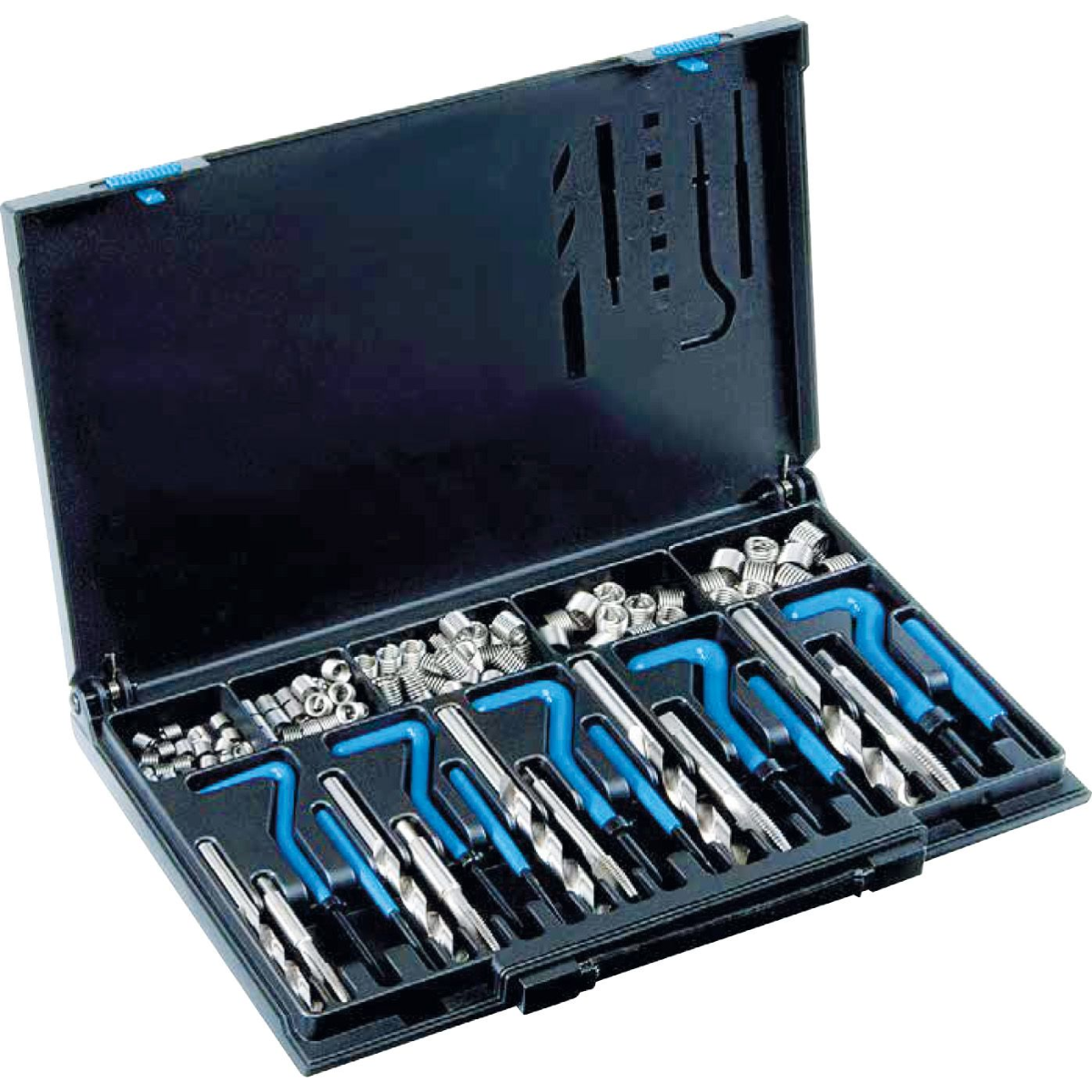 Kit de réparation de filetages assortis Volkel V-Coil, 115 pièces, 1/4" - 1/2"