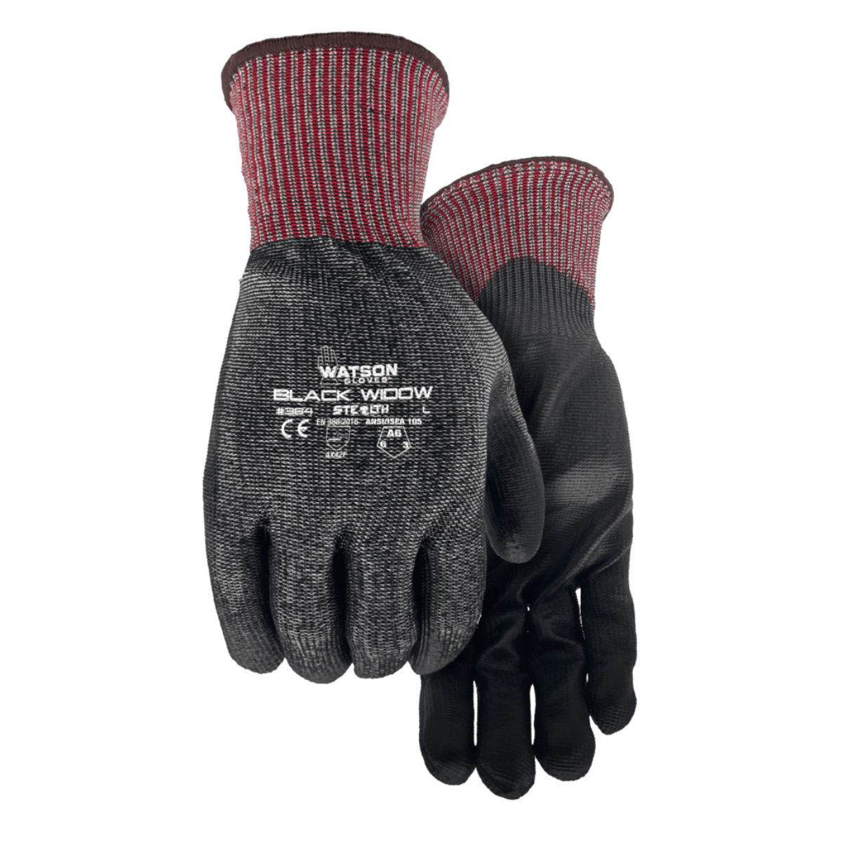 WATSON 384 - Stealth Black Widow Gloves, Cut Level A6