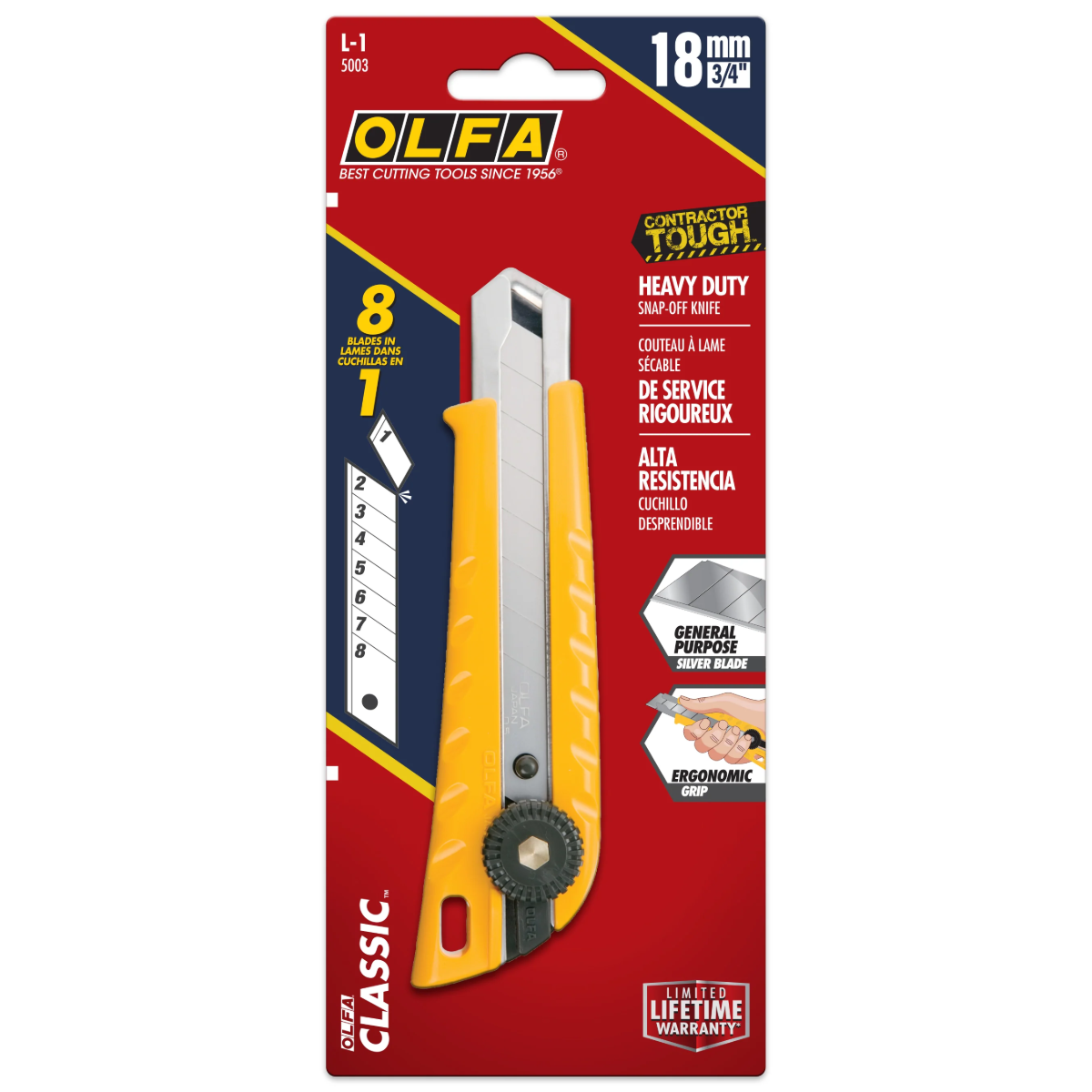 Couteau utilitaire à cliquet Olfa 18 mm