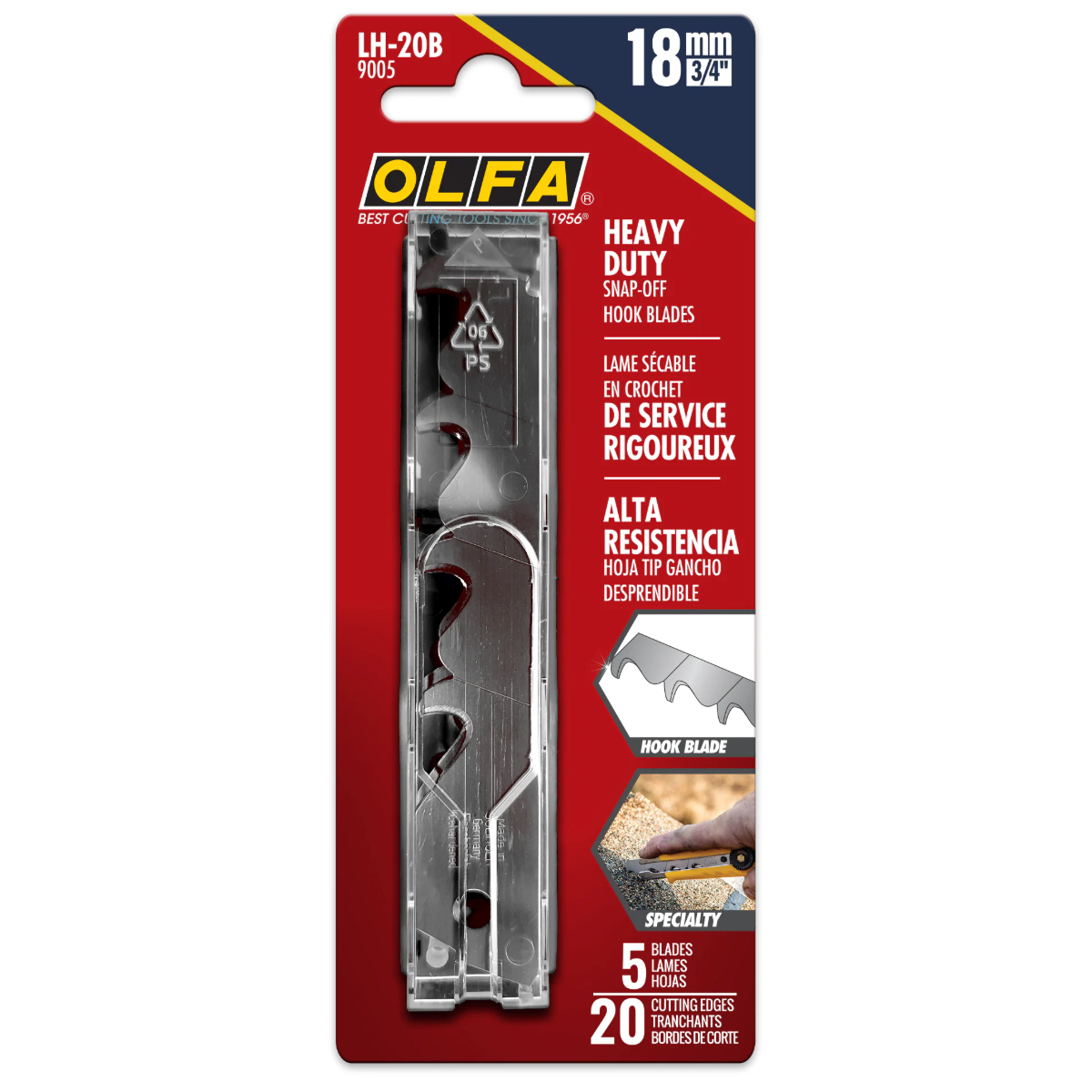 Olfa LH-20B – 5er-Pack 18 mm Abbrechhakenklinge