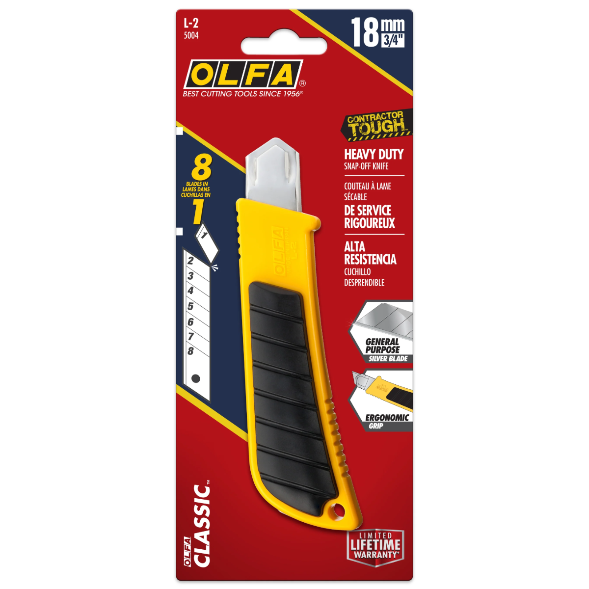 OLFA L-2 - 18mm Rubber Inset Utility Knife