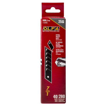 OLFA HBB/CP40 - 40pk 25mm UltraSharp Snap-Off Black Blades