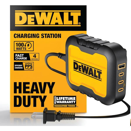 DEWALT 1311328DW2 - 100W 4-Port USB-C/USB-A Jobsite Charging Station