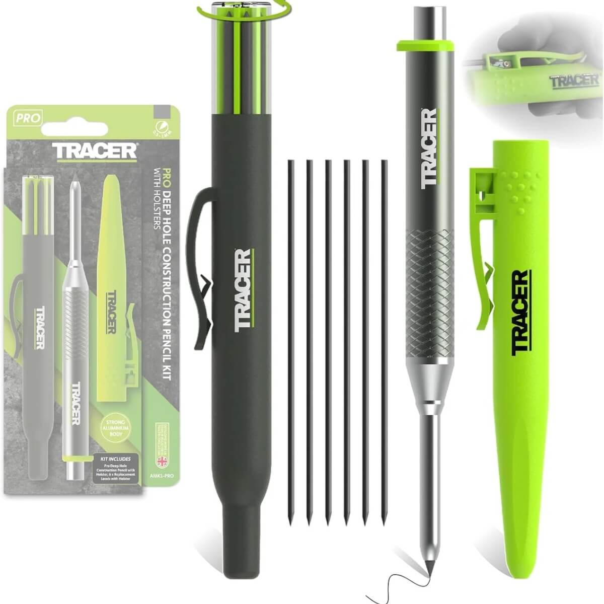 OX TOOLS AMK1-PRO - Tracer Pro Series Deep Hole Construction Pencil Kit