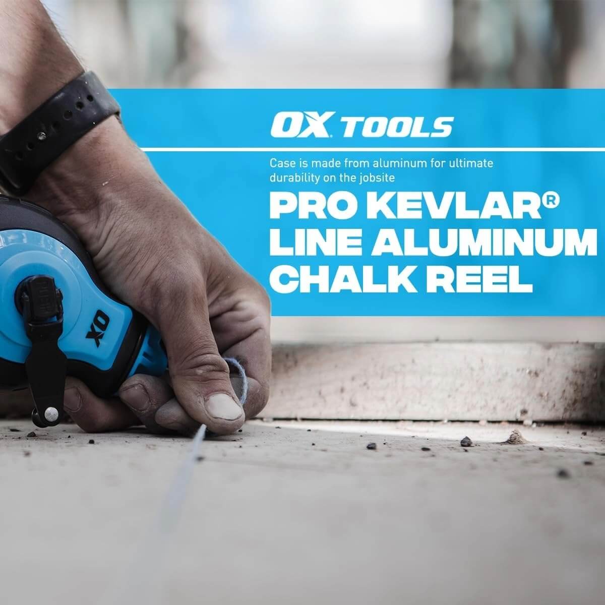 OX OX-P505830 - Pro Aluminum Body Chalk Reel with Kevlar Reinforced Line - 100ft