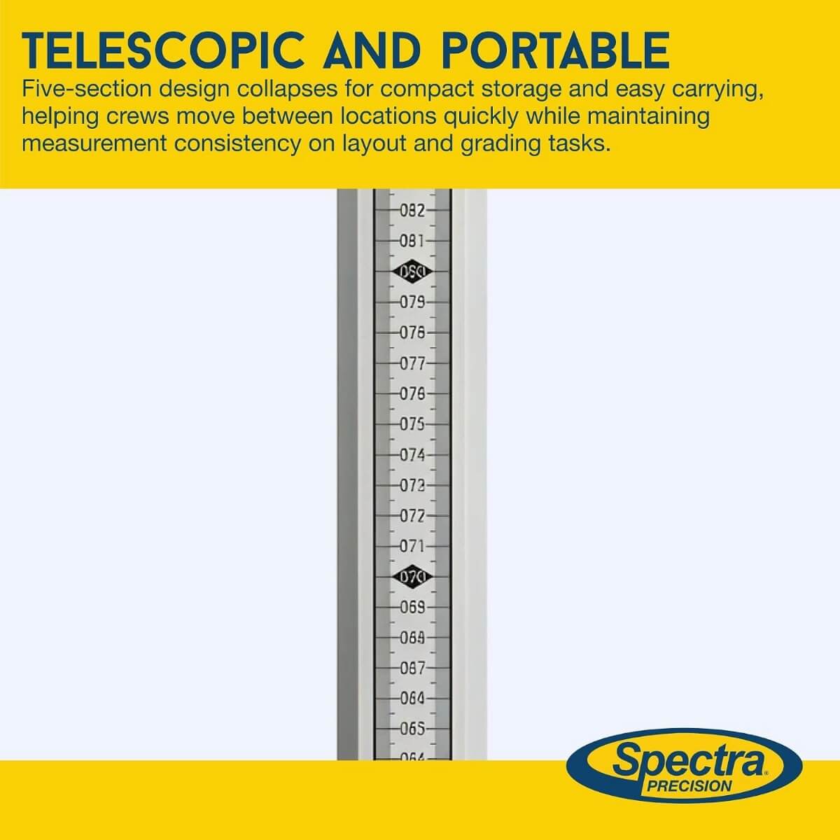 SPECTRA GR153 - 15-Foot Aluminum Telescopic Grade Rod - Metric
