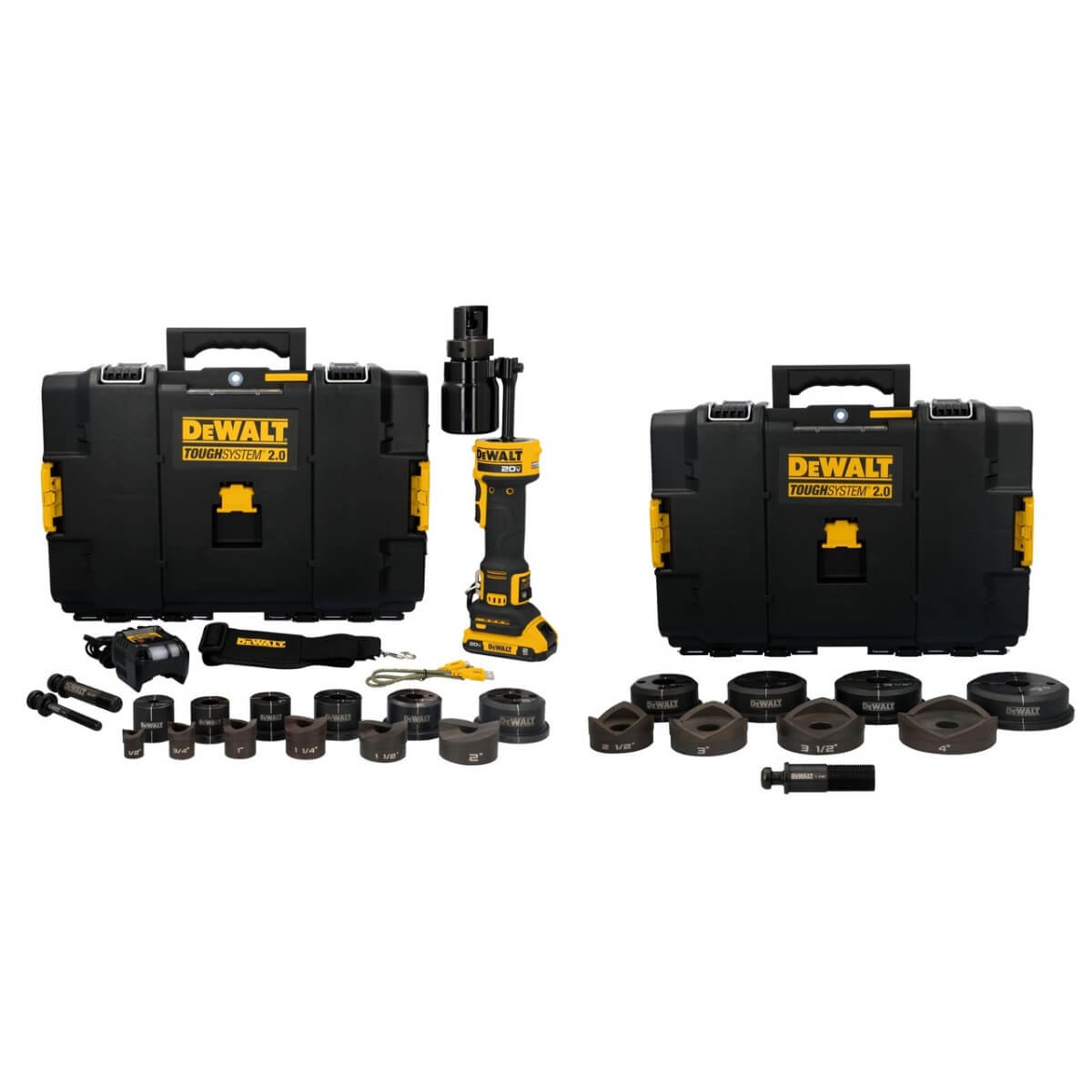 DEWALT DCE600D1K4 - 20V MAX* Hydraulic Knockout Tool Kit (1/2 in. to 4 in.)