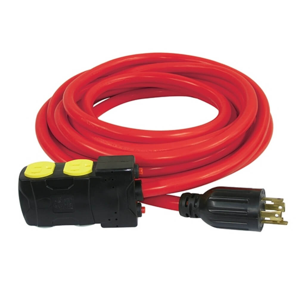 KING CANADA K-L1430R-25 - 25' Extension Cord w/ Resets - 14/3 SJTW - Yellow