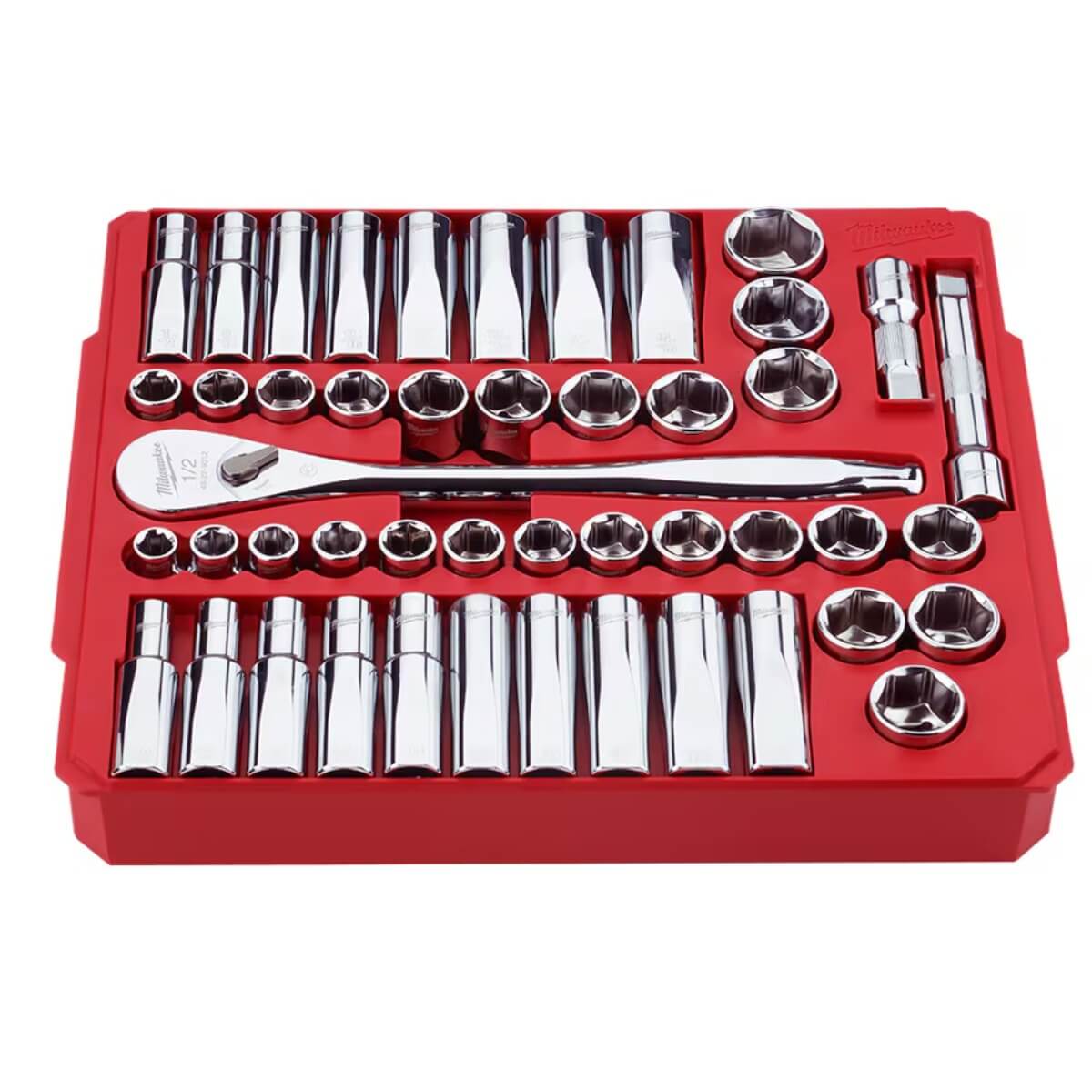 Milwaukee 48-22-9010 47pc 1/2" Drive Metric & SAE Ratchet and Socket Set
