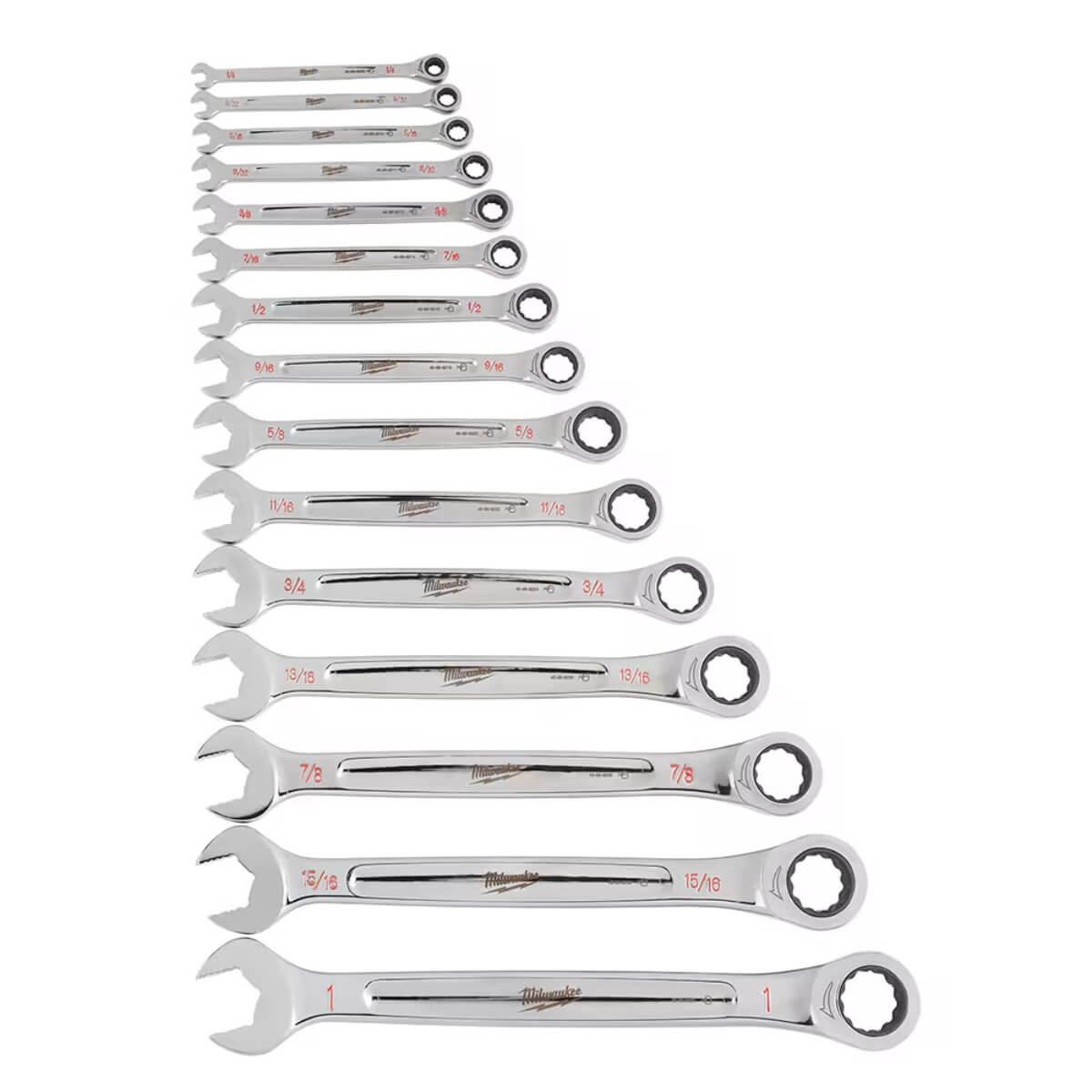 Milwaukee 48-22-9416 15pc Ratcheting Combination Wrench Set - SAE