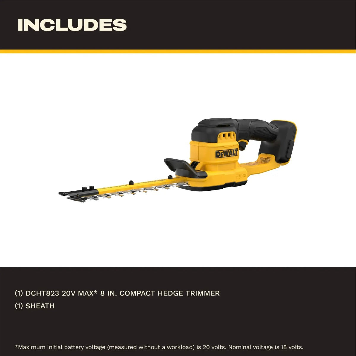 DeWalt DCHT823B - 20V MAX 8 in. Compact Cordless Hedge Trimmer