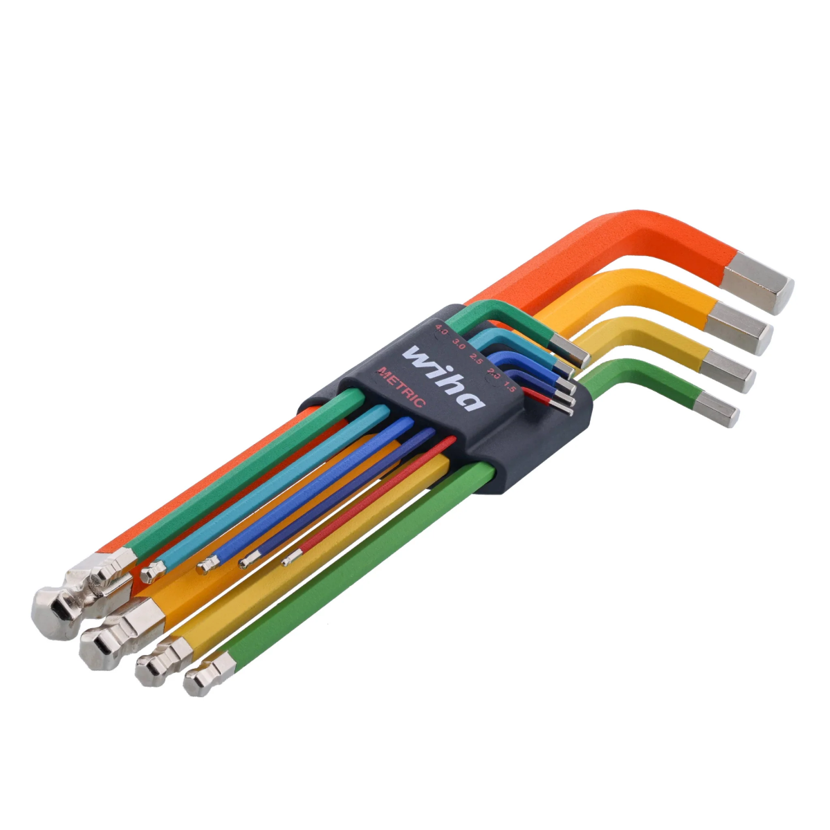 WIHA WIH-66980 - 9pc Metric Ball End Colour Coded Hex Key Set