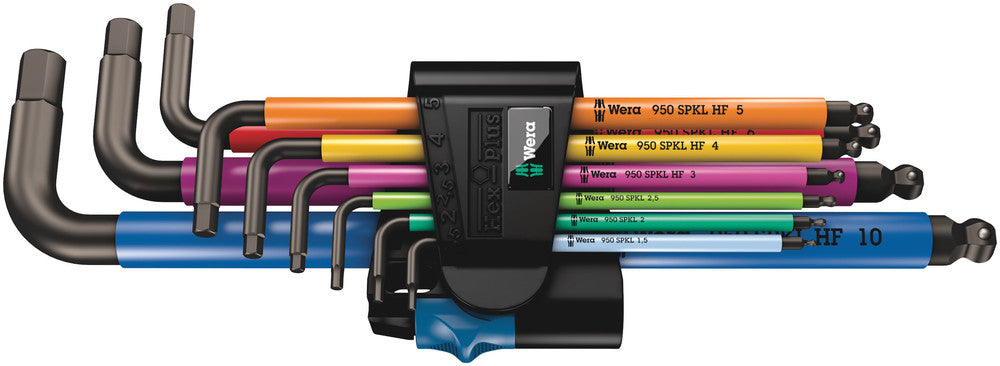 WERA  Wera 022210 Multicolor Metric L-key Set with Holding Function - Wise Line Tools